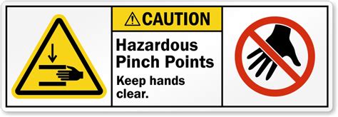 Caution Hazardous Pinch Points Keep Hands Clear Label Sku Lb