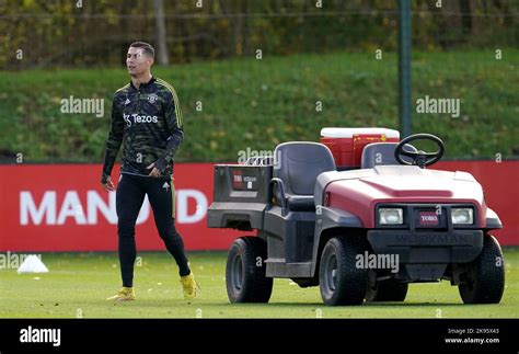 Manchester Uniteds Cristiano Ronaldo During A Training Session At The