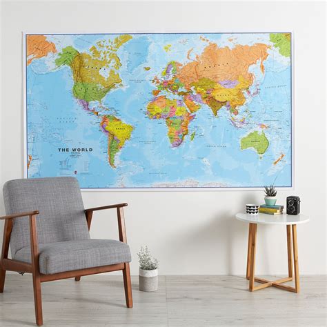Maps International Giant World Map Mural Wall