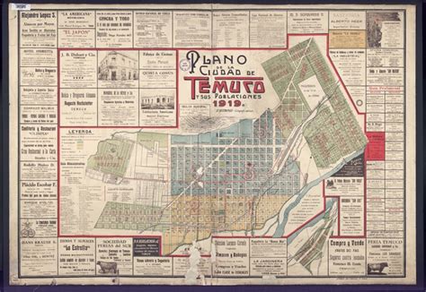 Plano De La Ciudad De Temuco Y Sus Poblaciones Material Cartográfico