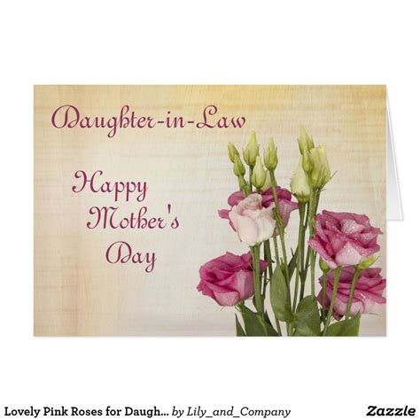 Lovely Pink Roses For Daughter In Law Mothers Day Daughter In Law Mothers Day Cards Soft Pink