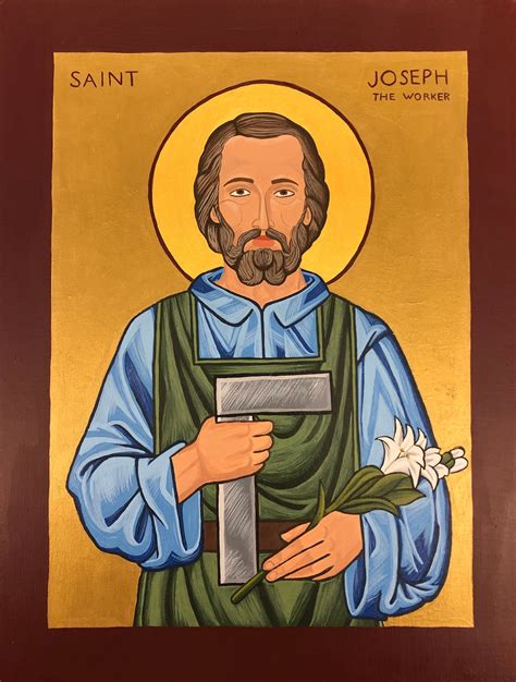 Saint Joseph Hand Painted Icon Print | Etsy