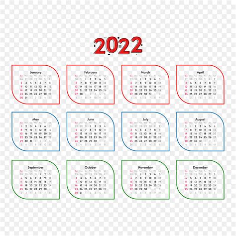 Gambar Desain Template Kalender Tahun 2022 Dengan Elemen Geometris