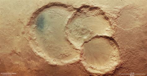 Mars Express Spots Triple Crater On Red Planet Scinews
