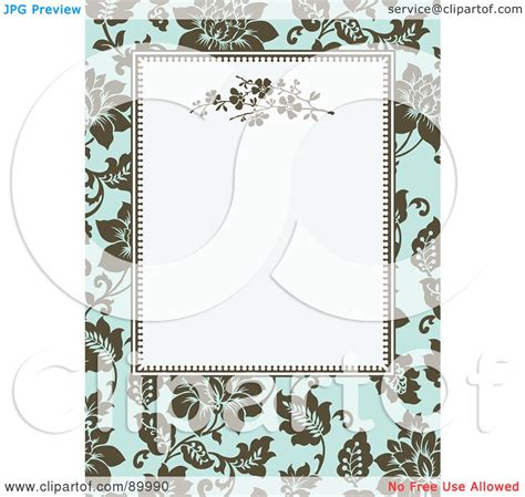 Royalty-Free (RF) Clipart Illustration of a Floral Invitation Border