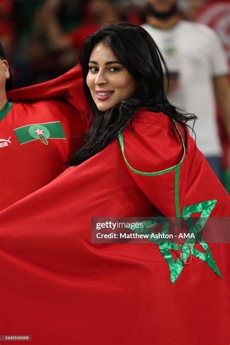 A Female Fan Of Morocco During The Fifa World Cup Qatar 2022 Quarter