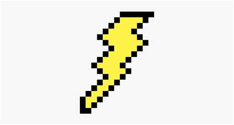Lightning Bolt Minecraft Magic Pixel Art Png Image Transparent Png