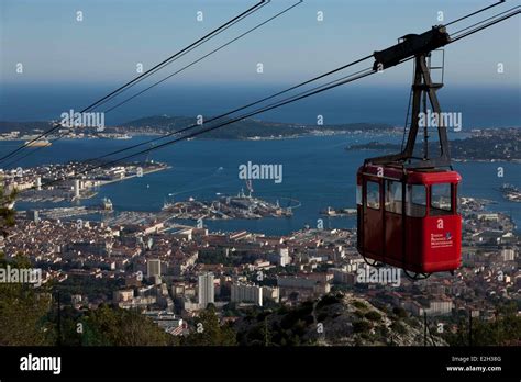 France Var Toulon Mont Faron Port Cable Car Photo Stock Alamy
