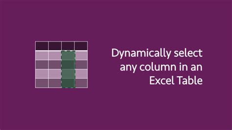 Dynamically Select Any Column In An Excel Table Excel Off The Grid