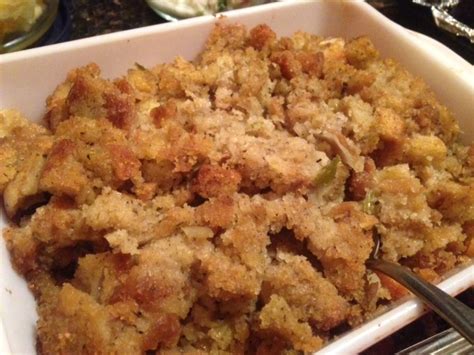 Mimas Southern Cornbread Oyster Dressing Pecans Baked In The Oven