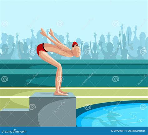 Diving Into Pool Phases Jumping Vector Cartoondealer Com