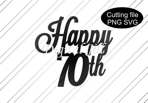Happy 70th Birthday Cake Topper Svg Digital Download Svg Etsy Uk