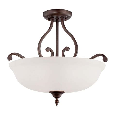 We know you try to be modest, but let's be honest, here: Millennium Lighting 3-Light Rubbed Bronze Semi-Flush Mount ...