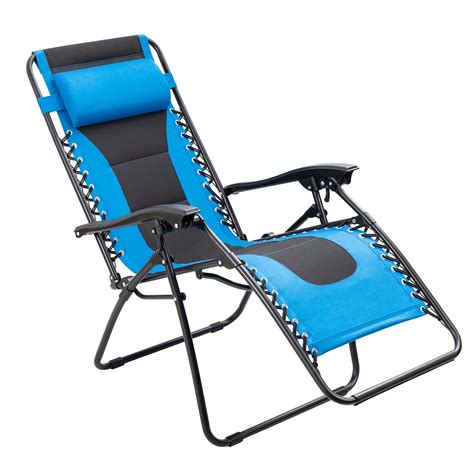 Lacoo Oversized Padded Zero Gravity Chair With Headrest Blueblack