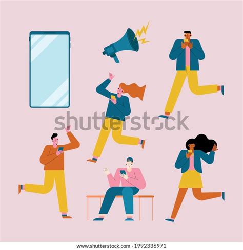 Five Influencers Comic Characters Group Stock Vector Royalty Free