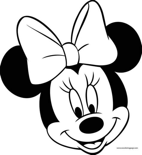 Coloring pages woman face fresh printable beautiful for print and. Disney Cute Minnie Girl Happy Face Coloring Page in 2020 ...