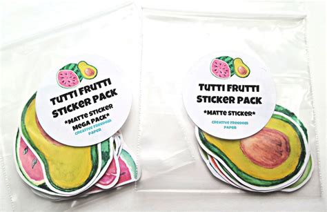Tutti Frutti Sticker Pack Fruit Illustrations Matte Etsy