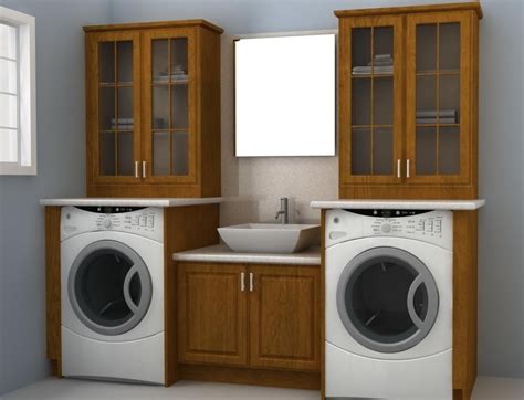 With a couple of creative storage ideas, you can easily upgrade your entire storage situation to give yourself the prettiest laundry room you could. laundry area, just needs dark wood, red appliances, and ...