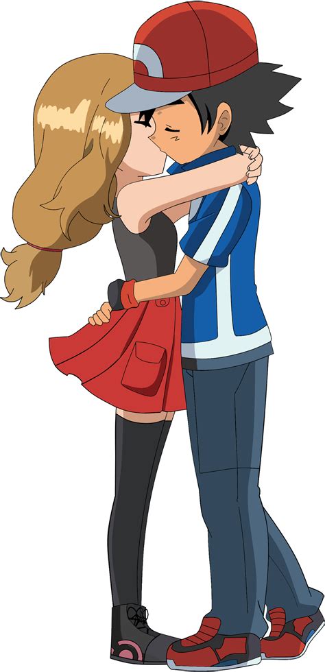 Amourshipping Kiss Render By Briannabellerose Pokemon Ash And Serena