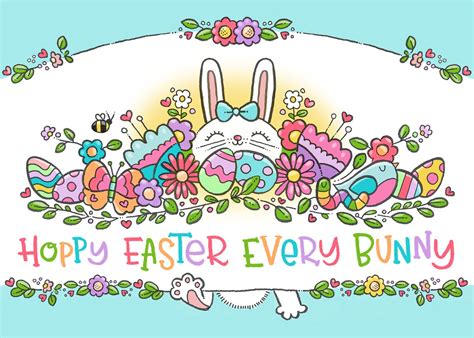 Hoppy Easter Every Bunny Wall Art Décor Enfants Enfants Artwork Etsy