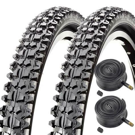 Mountain Bike Tyres Pair 26x195 With Inner Tubes Raleigh Eiger Rrp