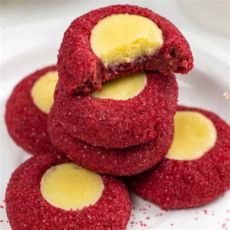 Red Velvet Thumbprint Cookies Far From Normal
