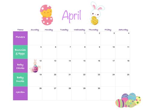 April Calendar Domestic Musings