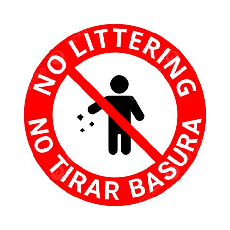 No Tirar Basura En Carteles En Inglés Y Español Png Dibujos No Tirar