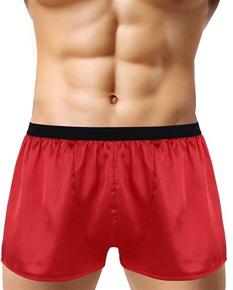 Ranrann Men S Men S Shiny Silky Satin Boxer Shorts Underwear