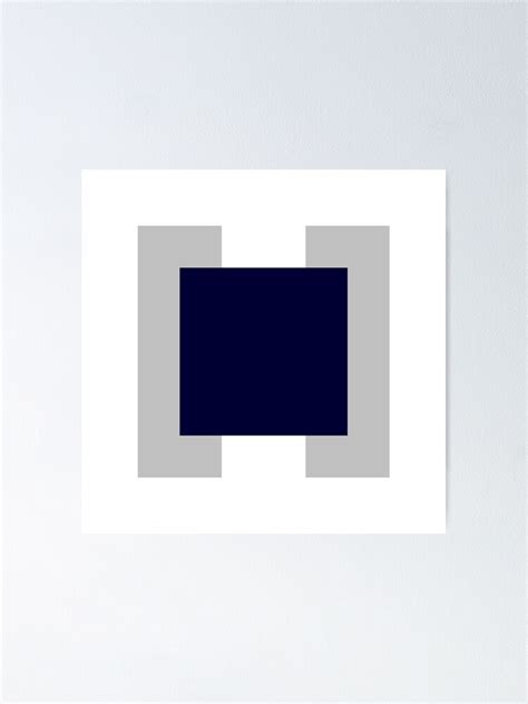 Navy Blue Square Silver Gray Rectangles Poster For Sale By Rewstudio