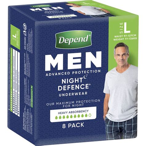 Depend Real Fit Night Defence Incontinence Underwear Men L 8 Pack