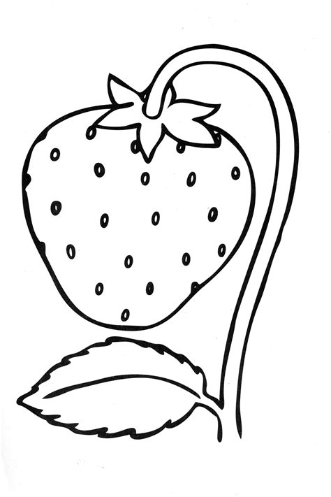 Printable Strawberry Coloring Page