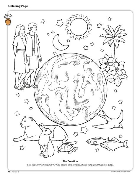 God Created The World Coloring Page Coloring Home