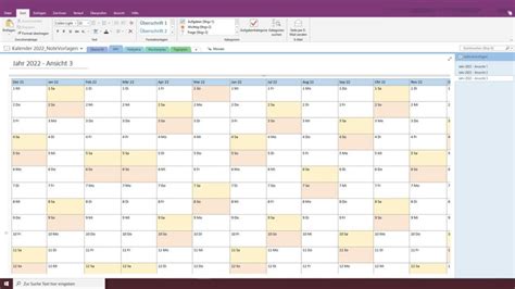 Onenote Kalender 2022 Notevorlagende