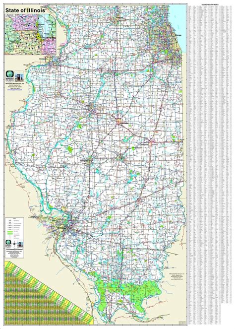 Themapstore Illinois State Highway Wall Map