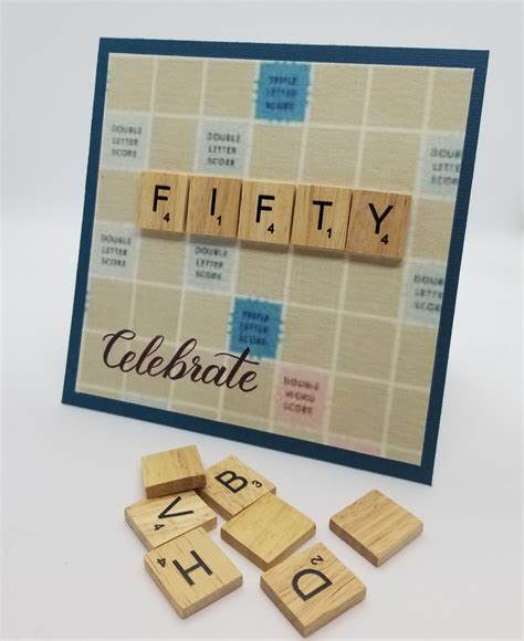 50th Birthday Card Scrabble Card 50th Birthday Cards 60th Birthday
