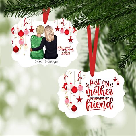 Mother Daughter Ornament Christmas Tree Decoration First My Mother