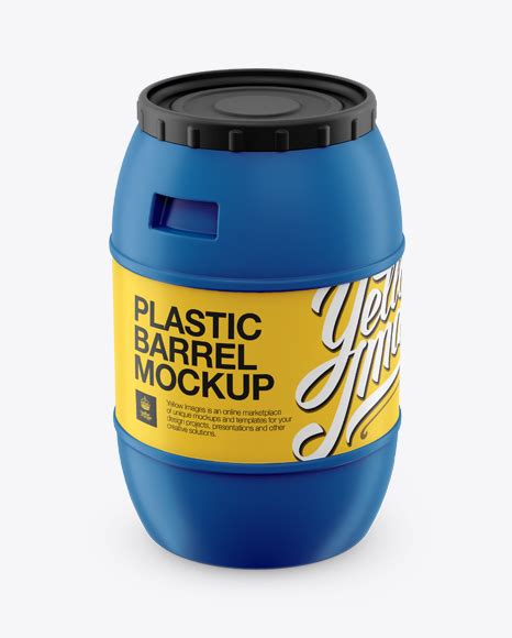 Download 100L Plastic Barrel Mockup - High-Angle Shot in Barrel ...