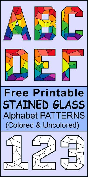 Stained Glass Lettering Patterns Free Printable Alphabet Font Diy