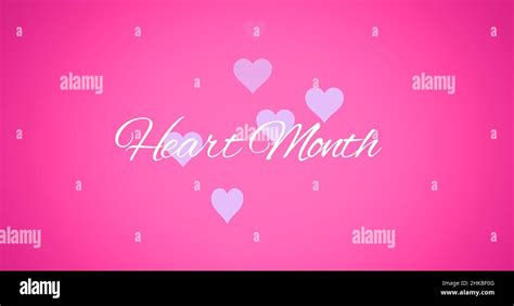 Vector Image Of Heart Month Text Over Pink Background With Heart Shapes