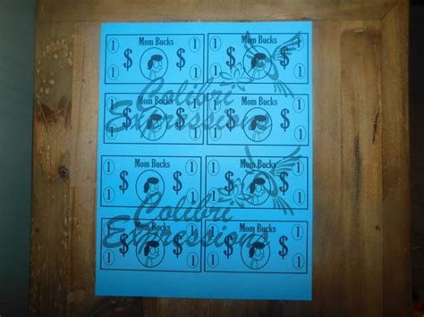 Printable Mom Bucks Printable Money Play Money For Rewards Behavior