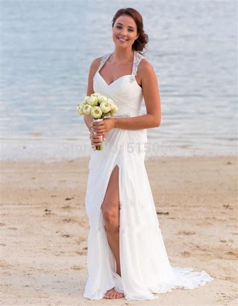 Hawaiian wedding dress ideas from traditional to modern. Aliexpress.com : Buy crystal beaded halter side slit white ...
