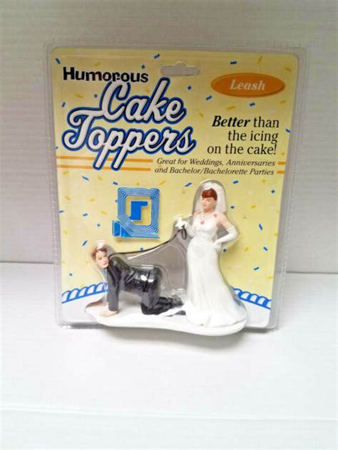 Wedding Cake Topper Humorous Funny Leash Bride Groom Bridal Bachelorette Party For Sale Online