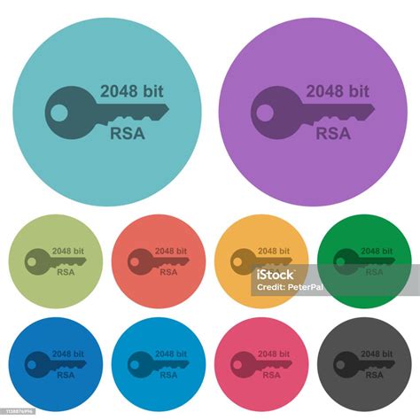 2048 Bit Rsa Encryption Color Darker Flat Icons Stock Illustration