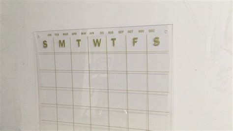 Wall Mount Clear Acrylic Calendar Perspex Hanging Calendar With Side