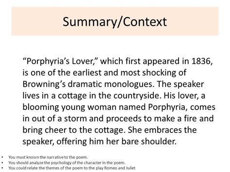 Porphyrias Lover Summary Porphyrias Lover Essay 2019 01 20