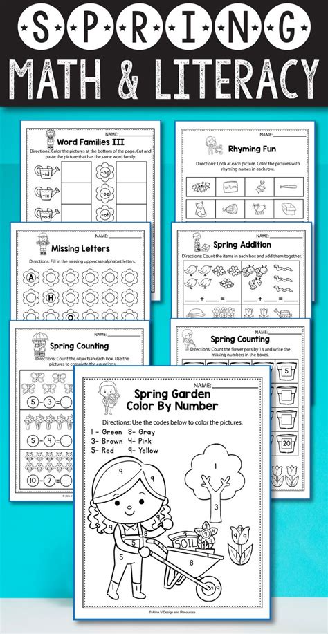 Spring Math And Literacy Activities For Preschool Kindergarten And