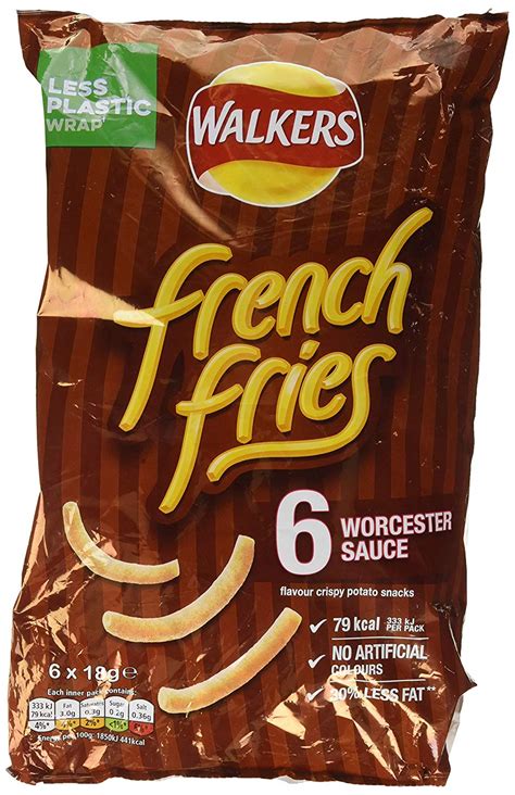 Walkers French Fries Worcester Sauce Multipack Snacks 6x18g Approved Food