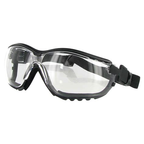 Pyramex V2g Foam Padded Sealed Safety Glasses Clear H2x Anti Fog Lens Black Strap