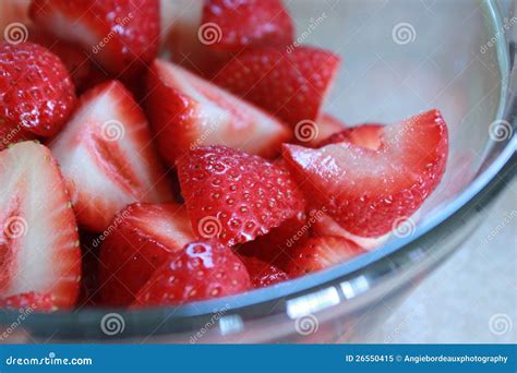 Sliced Strawberries Stock Image Image Of Berry Fruit 26550415